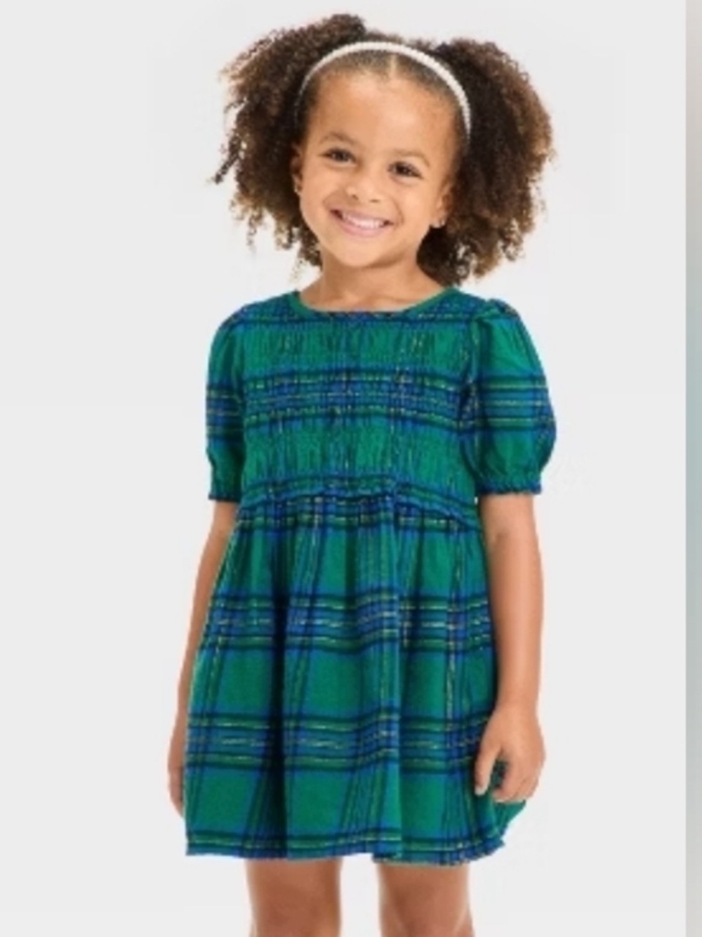 Cat & Jack Toddler Girls’ Plaid Short Sleeve Dress